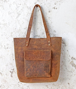 Leather Tote Bag - The Athena