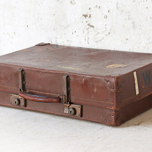 Vintage Old Classic Travel Leather Suitcases Circa 1940s Travel