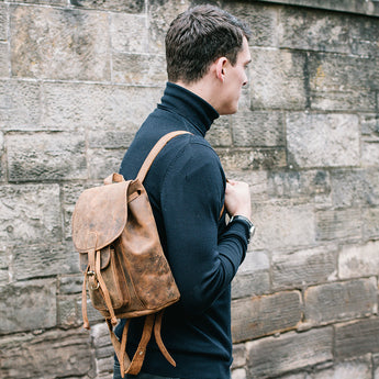 Men's Mini Boho Leather Backpack