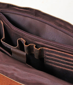 Men's Canvas and Leather Messenger Bag