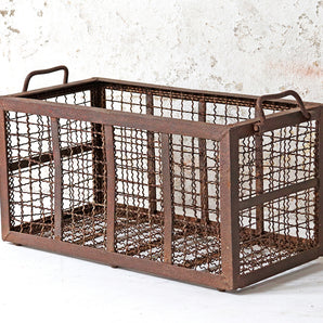 Vintage Metal Storage Basket