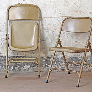 Metal Folding Vintage Chair - Cappuccino