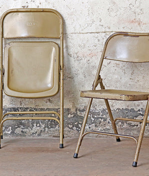 Metal Folding Vintage Chair - Cappuccino