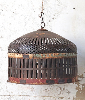 Metal Pendant Hanging Vintage Coop Shade - Premium Large