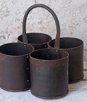 Metal Storage Pot - Quadruple