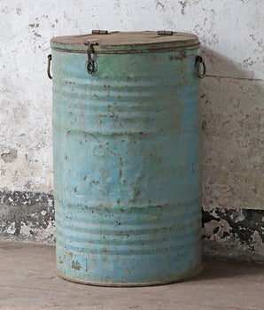 Turquoise Vintage Storage Drum