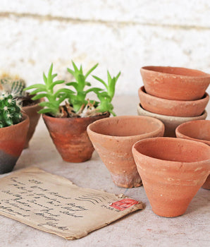 Micro Terracotta Plant Pots - Set Of 3