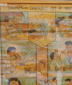 Old Indian Poster Causes Of Diseases