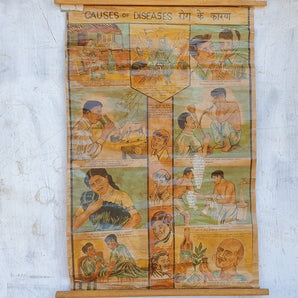 Old Indian Poster Causes Of Diseases