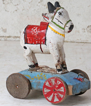 Vintage Wooden Holy Cow Toy