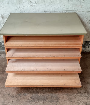 Vintage PEL Paper and Poster Shelving Trolley Unit