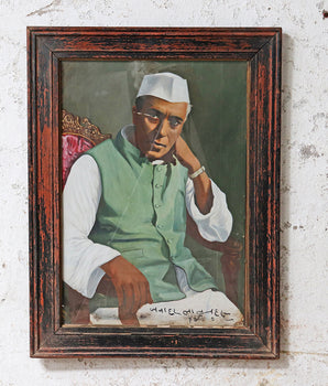 Vintage Framed Portrait of J Nehru