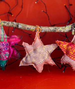 Recycled Sari Christmas Decoration - Large