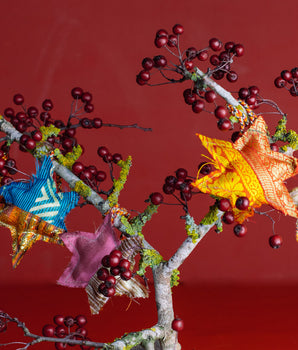 Recycled Sari Christmas Decoration Small