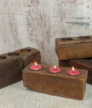 Recycled Teak Candle Holder - Small