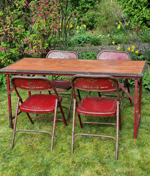 Vintage Red Table and Chair Set