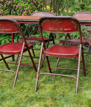 Vintage Red Table and Chair Set