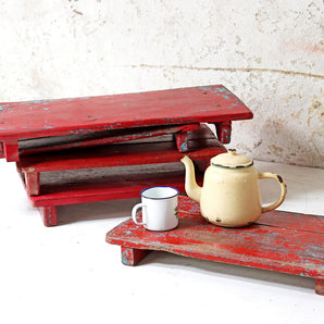 Red Wooden Tray