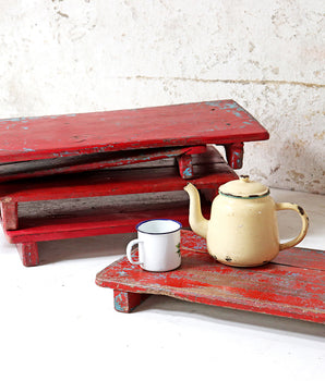 Red Wooden Tray