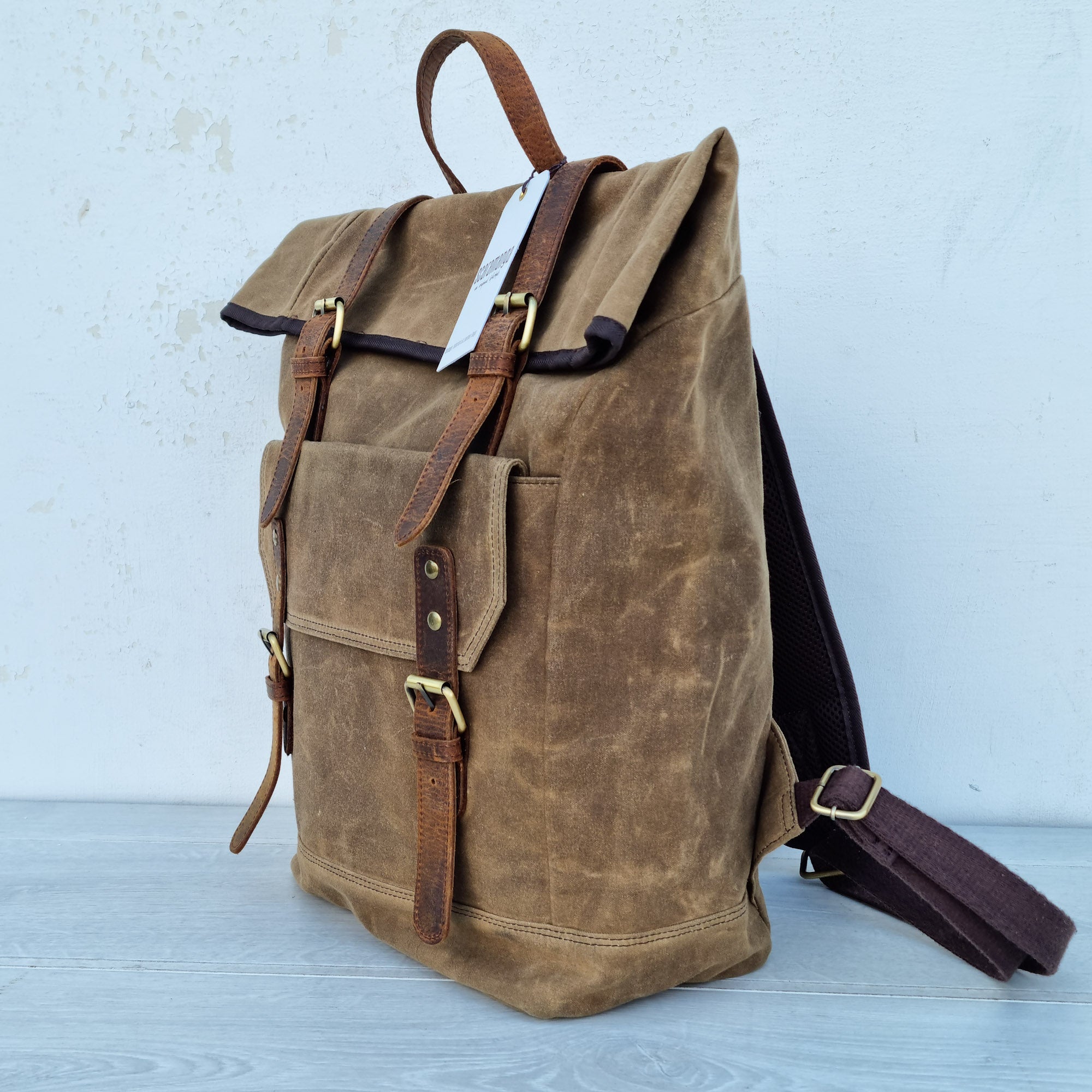 Canvas and Leather Backpack - Sample