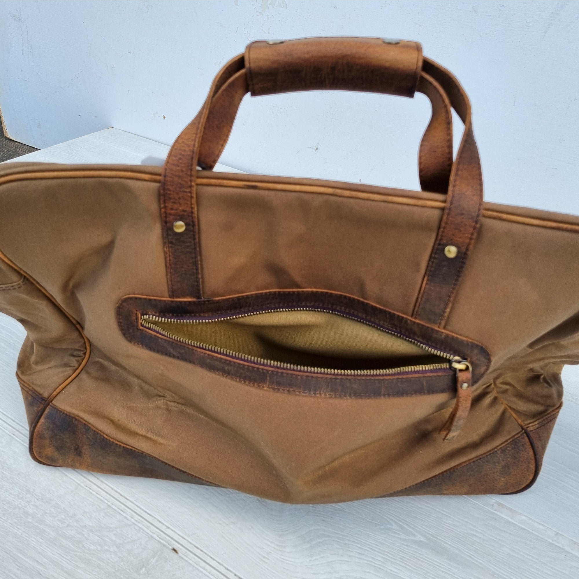 Leather And Canvas Duffle Bag Sample