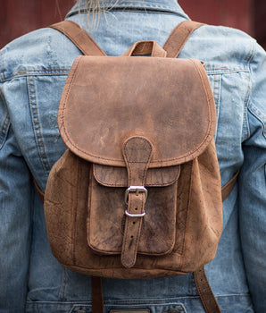 Boho Girls And Boys Mini Leather Backpack