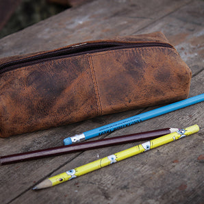 Leather School Pencil Case