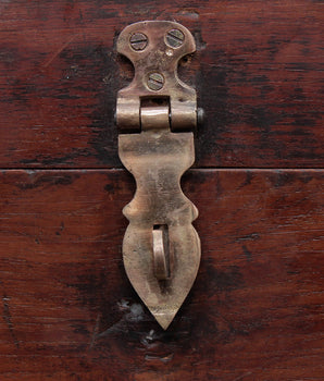 Small Antique Style Brass Hasp And Staple