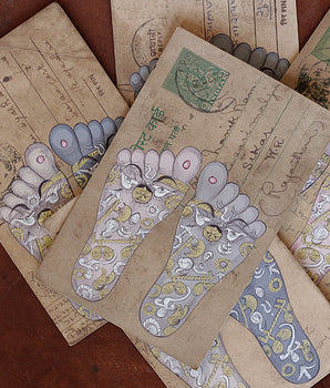 Vintage Postcard - Feet Chakra