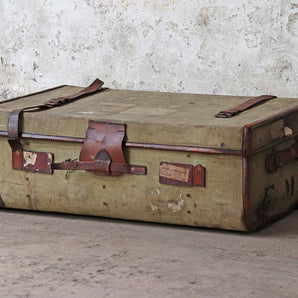 Old Canvas Steamer Trunk