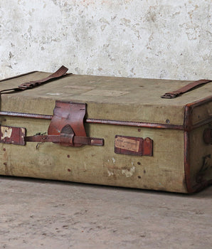 Old Canvas Steamer Trunk