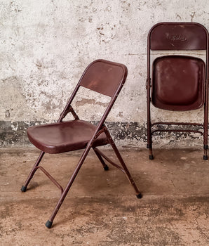 Metal Folding Chairs - Maroon