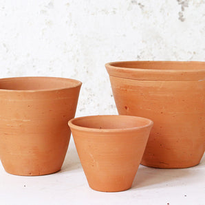 Terracotta Plant Pots Set Of 3 - Tapered