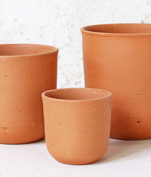 Terracotta Plant Pots Set Of 3 - U curved