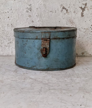 Old Large Blue Tin