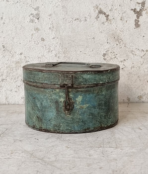 Old Large Blue Tin