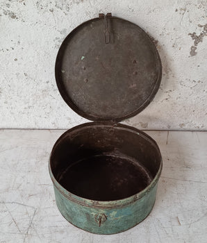 Old Large Blue Tin