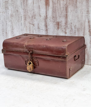 Old Red Metal Trunk