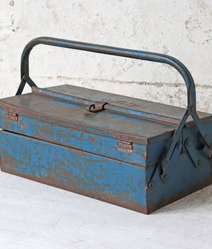 Old Traditional Fold-Out Metal Toolbox