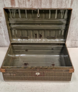 Vintage Green Metal Trunk