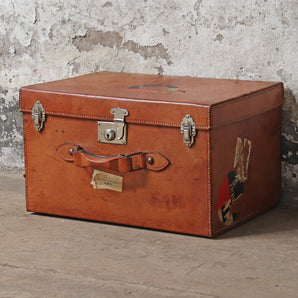 Small Antique Leather Trunk