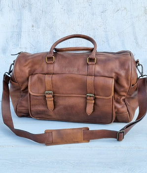 Leather Tan Holdall - Sample