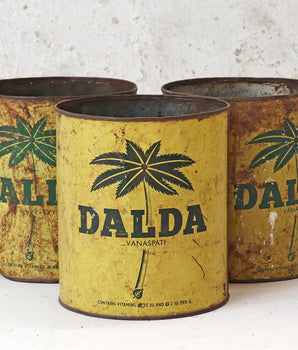 Vintage Yellow Tin - Large