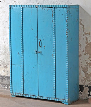Large Vintage Blue Wardrobe