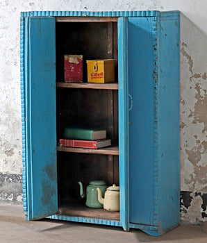 Large Vintage Blue Wardrobe