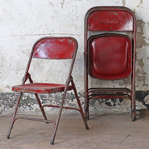 Vintage Folding Chair - Red