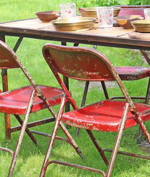 Vintage Folding Chair - Red