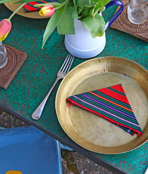 Vintage Folding Metal Table - Turquoise