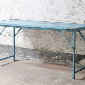 Vintage Folding Table - Blue