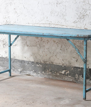 Vintage Folding Table - Blue